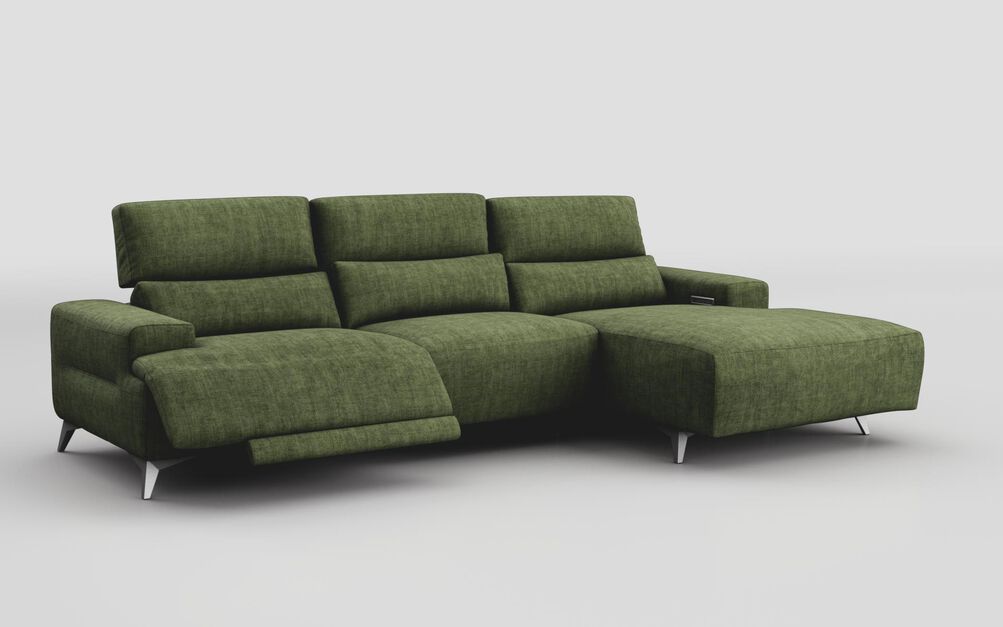 Poggio 3 Seater Power Recliner Right Hand Facing Sliding Chaise with Power Head Tilt | Poggio Sofa Range | ScS