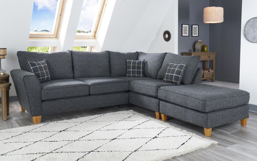 Theo Fabric 2 Corner 1 Right Hand Facing Chaise Standard Back Sofa | Theo Sofa Range | ScS
