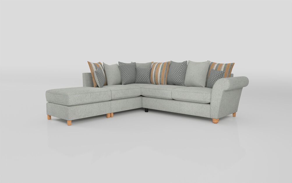 Aurora Fabric 1 Corner 2 Left Hand Facing Chaise Scatter Back Sofa | Aurora Sofa Range | ScS