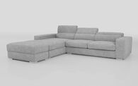Frigento 4 Seater Sofa with Left Hand Facing Lounger and Ottoman, BEGONIA MEDIUM GREY 835 Frigento 4 Seater Sofa with Left Hand Facing Lounger and Ottoman | Frigento Sofa Range | ScS