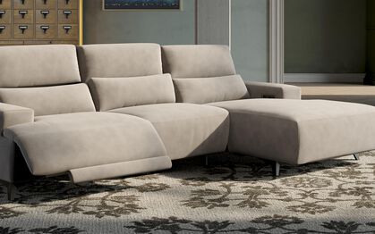 Poggio 3 Seater Power Recliner Left Hand Facing Sliding Chaise with Power Head Tilt, AZALEA-PINK-440 Poggio 3 Seater Power Recliner Left Hand Facing Sliding Chaise with Power Head Tilt | Poggio Sofa Range | ScS