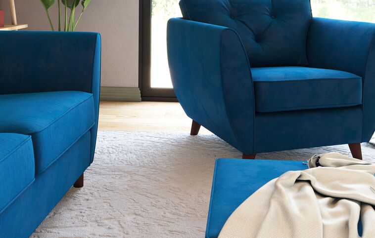 Tinsley Compact Velvet 3 Seater Sofa Tinsley Compact Velvet 3 Seater Sofa