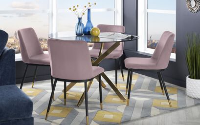 Montero Bistro Dining Table & 4 Dusky Pink Chairs | Montero Furniture Range | ScS