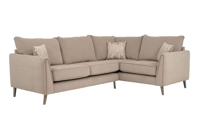 ScS Living Grey Fabric Lyra Velvet 2 Corner 1 Sofa
