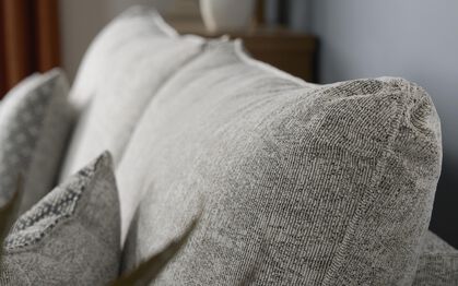 Aurora Fabric Large Twister Footstool, SYDNEY CHARCOAL ALL OVER Aurora Fabric Large Twister Footstool | Aurora Sofa Range | ScS