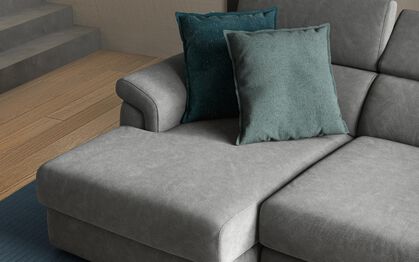 Taviano Large 3 Seater Sofa with Sliding Seats and Right Hand Facing Lounger, ARABIS BLACK 910 Taviano Large 3 Seater Sofa with Sliding Seats and Right Hand Facing Lounger | Taviano Sofa Range | ScS