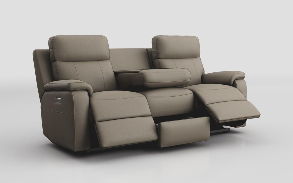 Calboli 3 Seater Power Recliner Sofa with Power Head Tilt, Lumbar, Drawer & Table | Calboli Sofa Range | ScS