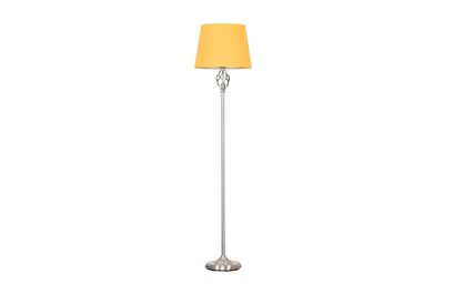 Memphis Brushed Chrome Twist Floor Lamp with Navy Shade | Lighting | ScS