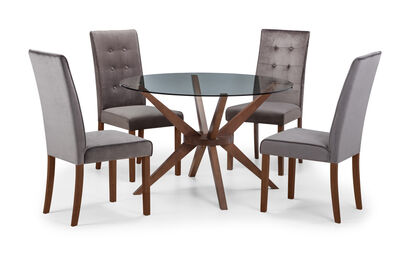 Euston 1.2m Glass Round Dining Table & 4 Chairs | Euston Furniture Range | ScS