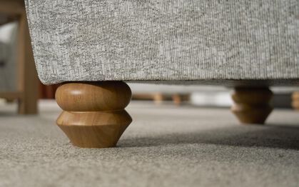 Aurora Fabric Large Twister Footstool, SYDNEY CHARCOAL ALL OVER Aurora Fabric Large Twister Footstool | Aurora Sofa Range | ScS