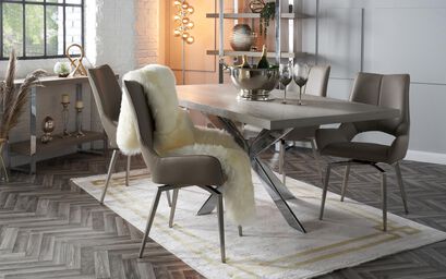 Lisbon Pair of Green Swivel Dining Chairs | Lisbon Furniture Range | ScS