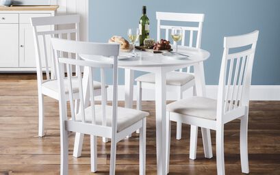 Trafalgar White Dropleaf Dining Table & 4 Chairs