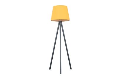 Barbro Grey Wood Floor Lamp with Mustard Shade | Lighting | ScS