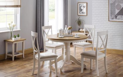 Isabella Round Dining Table 4 Chairs, Kitchen & Dining Room
