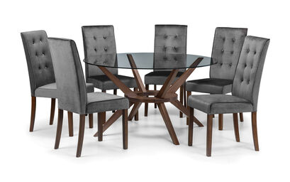 Euston 1.4m Glass Round Dining Table & 6 Chairs | Euston Furniture Range | ScS