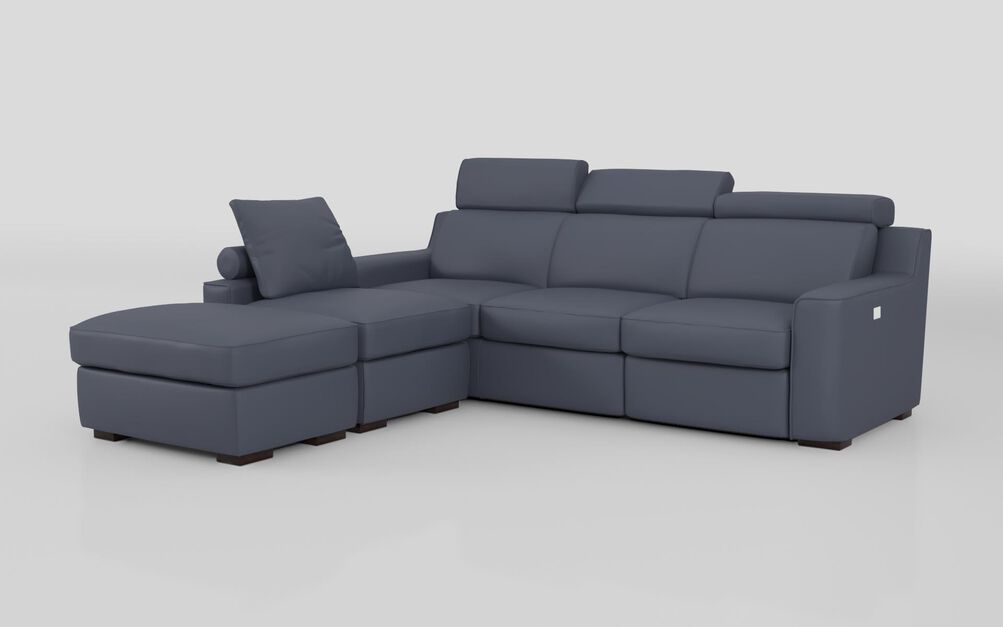 Crostolo 1 Corner 3 Right Hand Facing Power Recliner and Left Hand Facing Chaise Sofa with Ottoman | Crostolo Sofa Range | ScS