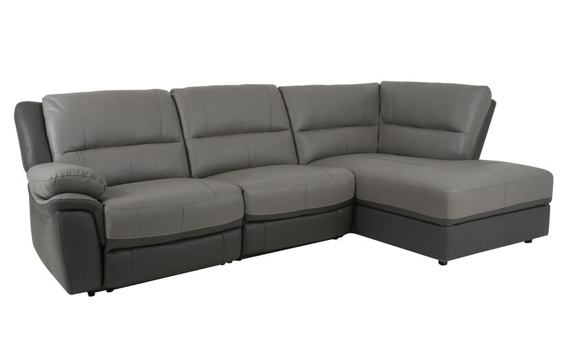 3 Seater Sofa Right Hand Facing Chaise, Black Leather Corner Sofa Bed Scs