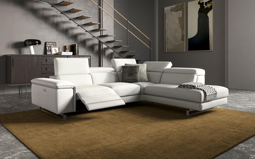 Viserba 3 Corner 2 LHF Power Recliner with Power Head Tilt & RHF Chaise with Manual Head Tilt | Viserba Sofa Range | ScS