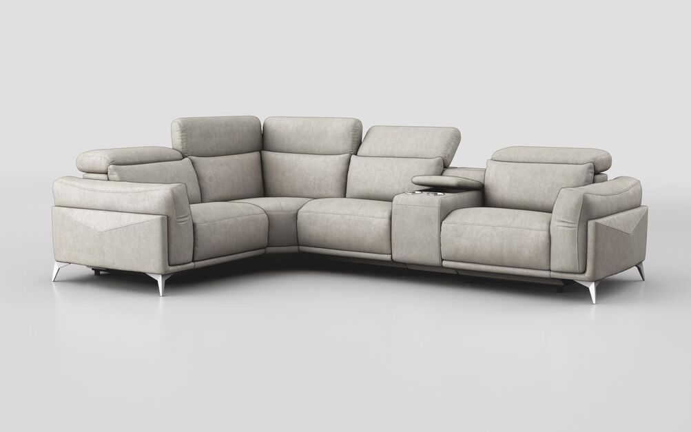Gattolino 1 Corner 2 Static Sofa with Manual Head Tilts & Console | Gattolino Sofa Range | ScS