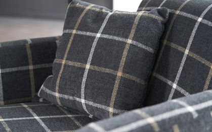Theo Fabric Twister Footstool, LISBON CHARCOAL ALL OVER  LEB03- Theo Fabric Twister Footstool | Theo Sofa Range | ScS