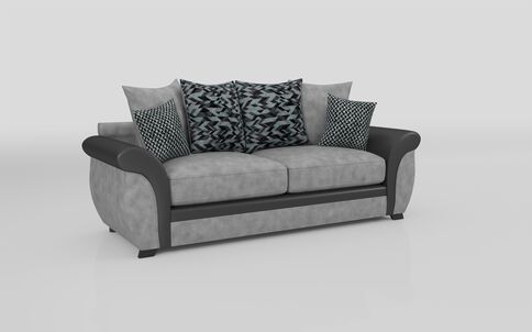 Kadie Fabric 3 Seater Scatter Back Sofa