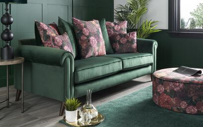 Bloom Velvet Round Plain Footstool | Bloom Sofa Range | ScS