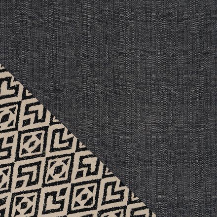 Aspen Fabric Pattern Top Banquette Footstool, LISBON CHARCOAL BOZAR HEARTS Aspen Fabric Pattern Top Banquette Footstool | Aspen Sofa Range | ScS
