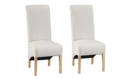 Cruz Pair of Plain Scroll Back Dining Chairs | Cruz Furniture Range | ScS
