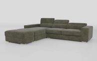 Frigento 4 Seater Sofa with Left Hand Facing Lounger and Ottoman, CAMEDRIA GREEN 610 Frigento 4 Seater Sofa with Left Hand Facing Lounger and Ottoman | Frigento Sofa Range | ScS