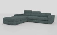Frigento 4 Seater Sofa with Left Hand Facing Lounger and Ottoman, ACACIA BLUE 530 Frigento 4 Seater Sofa with Left Hand Facing Lounger and Ottoman | Frigento Sofa Range | ScS