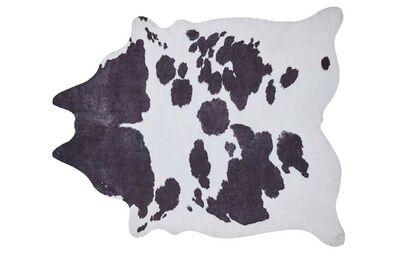 Faux Cow Print Black and White Rug | Rugs | ScS