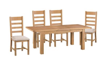 Cruz 1.7m Extending Dining Table & 4 Ladder Back Chairs | Cruz Furniture Range | ScS