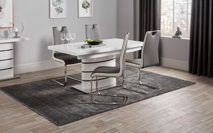 Rimini White Dining Table 4 Chairs