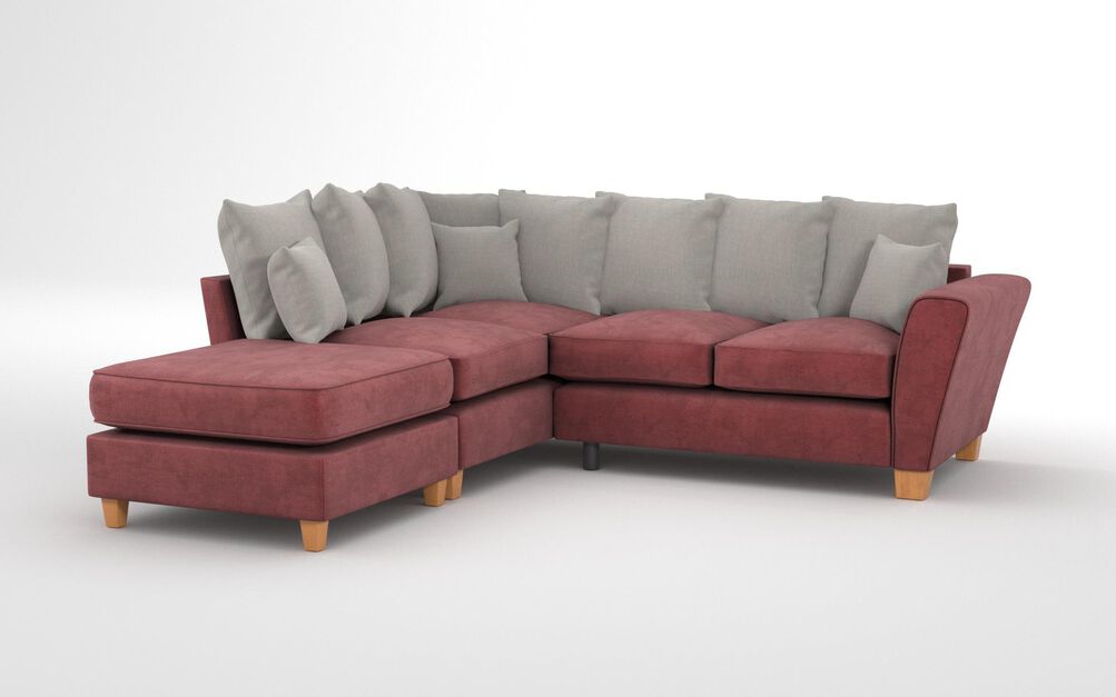 Tenbury 1 Corner 2 Left Hand Facing Chaise Scatter Back Sofa, DALIA PINK 495 Tenbury 1 Corner 2 Left Hand Facing Chaise Scatter Back Sofa | Tenbury Sofa Range | ScS