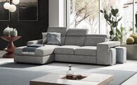 Melizzano 2 Corner 2 Sofa with Sliding Footrest, Right Hand Facing Chaise with Pockets & Ottoman, CALLISIA RUST 230 Melizzano 2 Corner 2 Sofa with Sliding Footrest, Right Hand Facing Chaise with Pockets & Ottoman | Melizzano Sofa Range | ScS