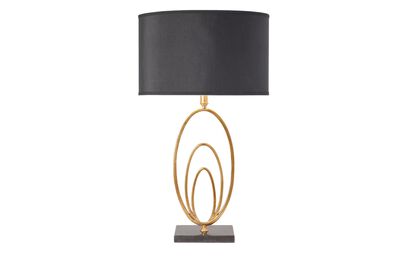 Avery Gold Table Lamp with Black Shade | Lighting | ScS