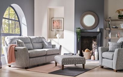 Aurelia Fabric Designer Footstool | Ideal Home Aurelia Sofa Range | ScS