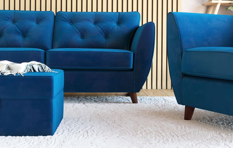 Tinsley Compact Velvet 3 Seater Sofa Tinsley Compact Velvet 3 Seater Sofa