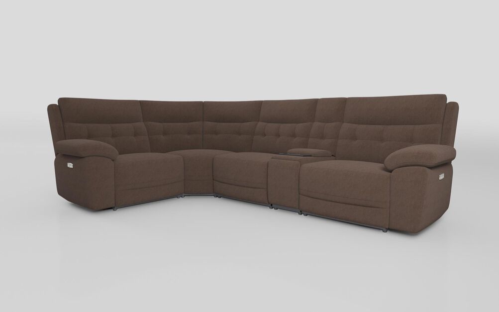 Belford 1 Corner 3 Sofa with Media Console, AMARANTO-DARK-BROWN-700 Belford 1 Corner 3 Sofa with Media Console | Belford Sofa Range | ScS