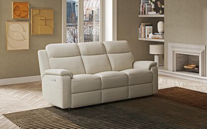 Calboli 3 Seater Power Recliner Sofa with Power Head Tilt, Lumbar, Drawer & Table | Calboli Sofa Range | ScS