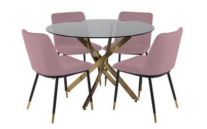 Montero Bistro Dining Table & 4 Dusky Pink Chairs | Montero Furniture Range | ScS