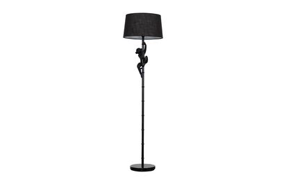 George Monkey Black Floor Lamp with Black Faux Linen Shade | Lighting | ScS