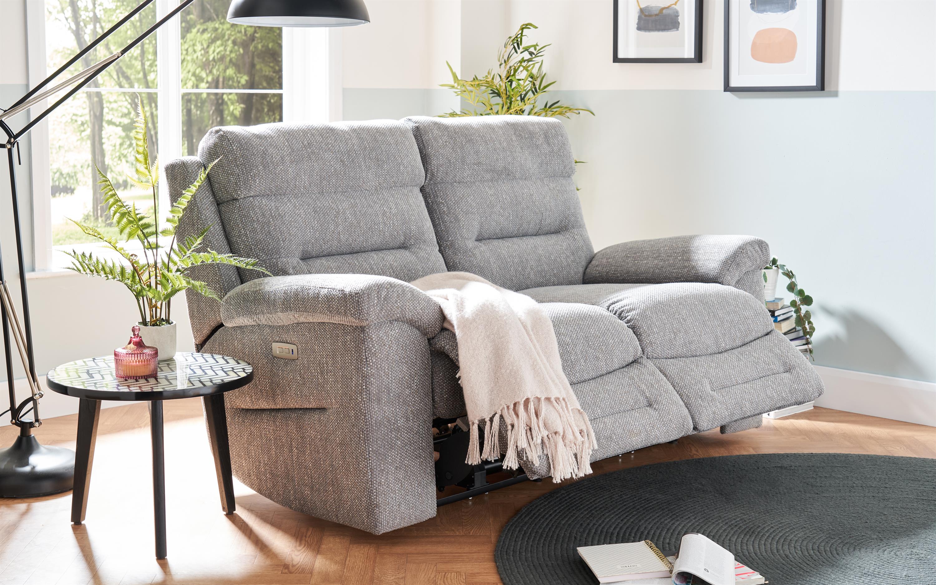 Dion Fabric 2 Seater Power Recliner Sofa