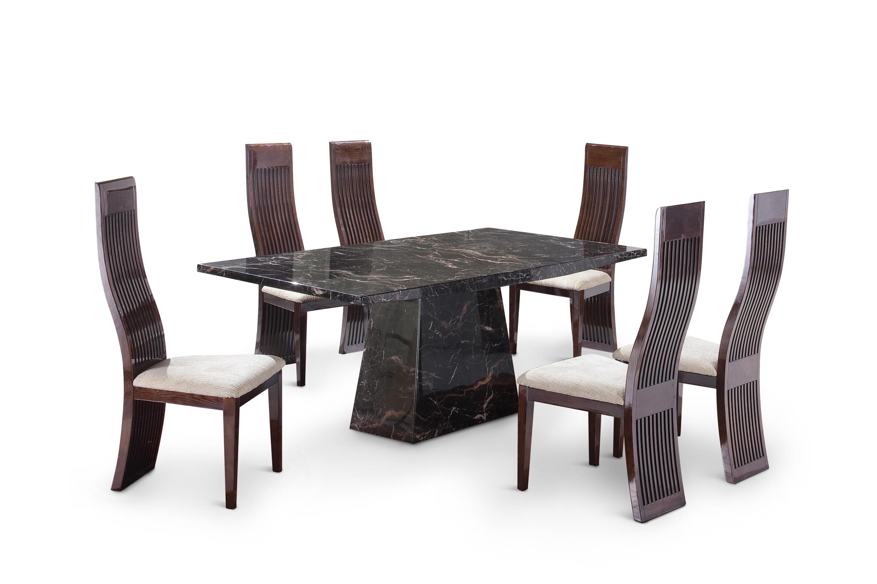 Adelaide 1.8M Marble Dining Table 6 Chairs