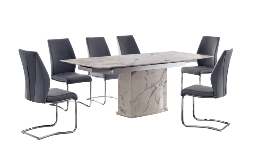 Sophie Extending Marble Dining Table, Marble Dining Table And 6 Chairs Dfs
